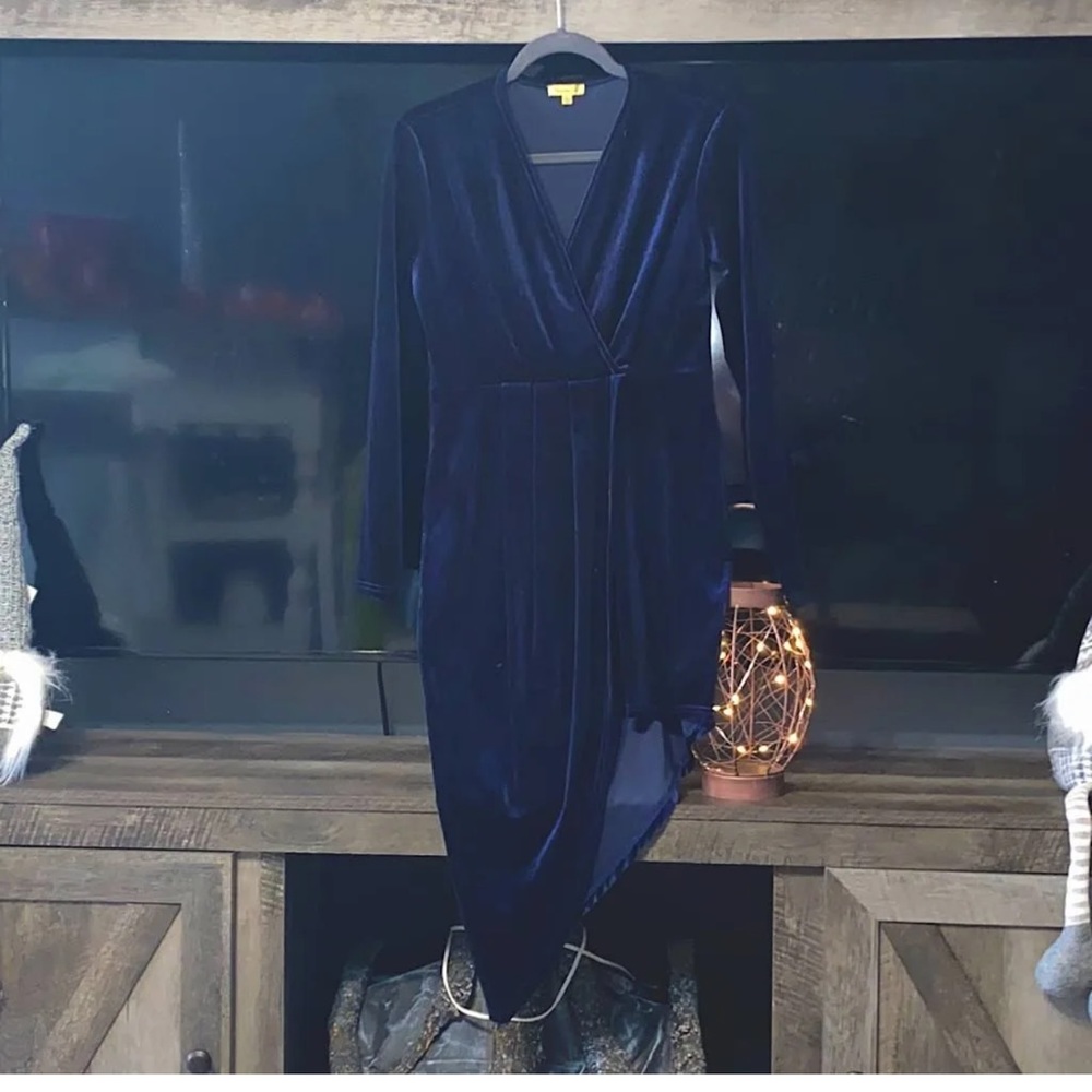 Shinedav Velvet Navy Blue Dress! | Color: Blue | Size: M
